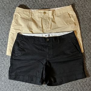 Old Navy black and khaki shorts size 10 inseam 5"